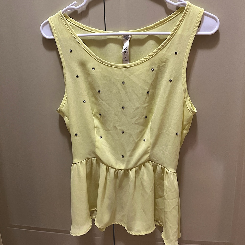 Yellow Peplum Top